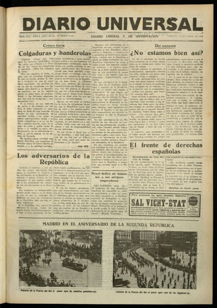 Miniatura de Diario Universal del 15 de abril de 1932