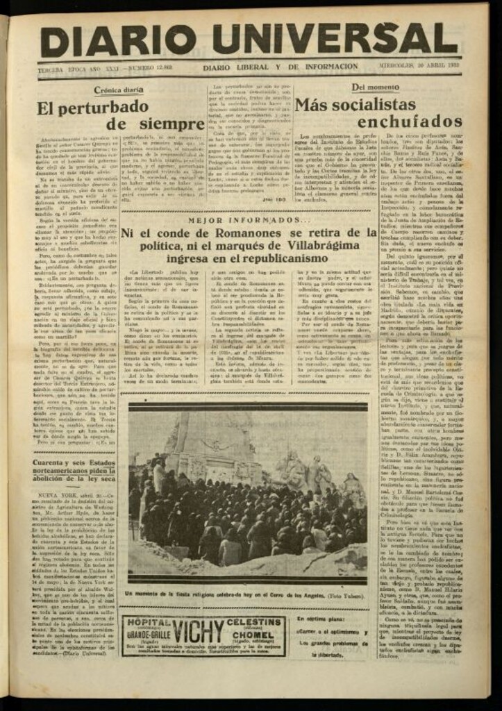 Miniatura de Diario Universal del 20 de abril de 1932