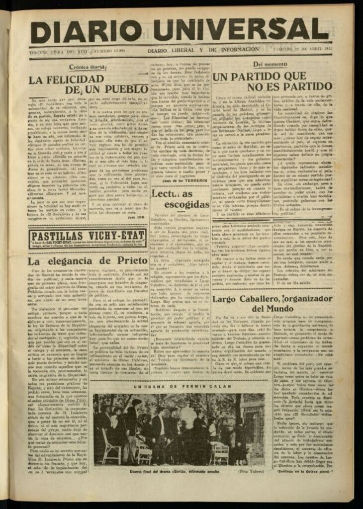 Miniatura de Diario Universal del 22 de abril de 1932