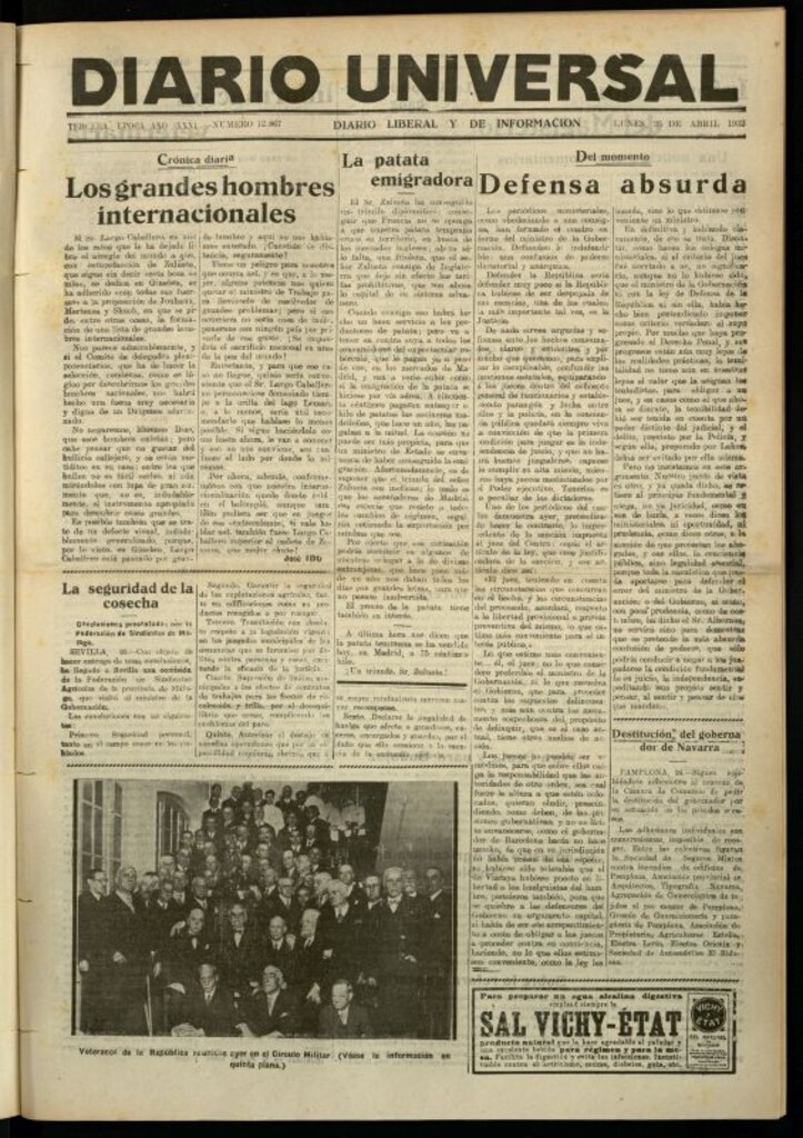 Miniatura de Diario Universal del 25 de abril de 1932
