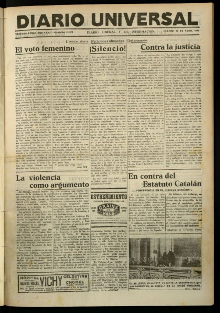 Miniatura de Diario Universal del 30 de abril de 1932