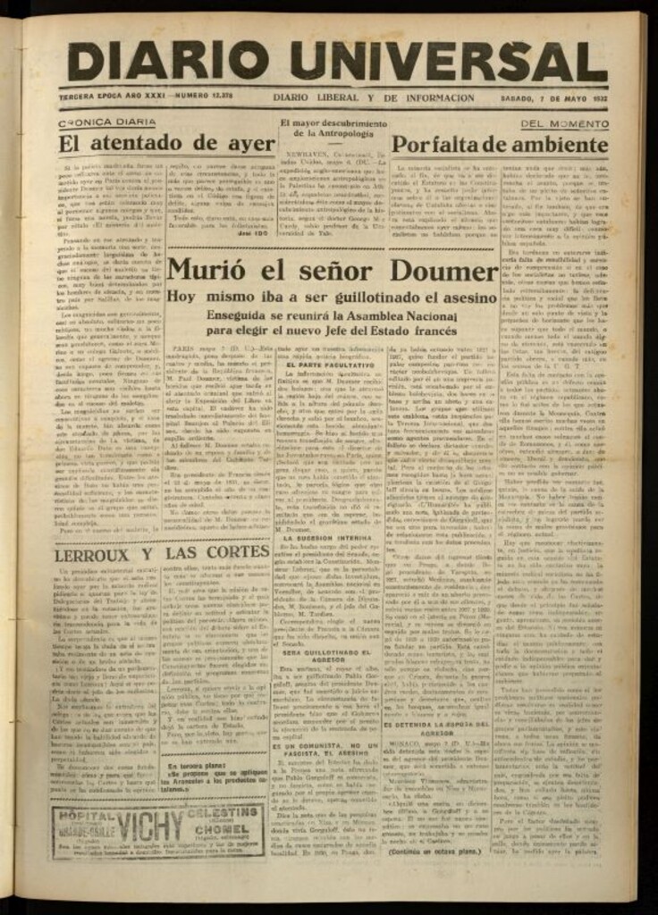 Miniatura de Diario Universal del 7 de mayo de 1932