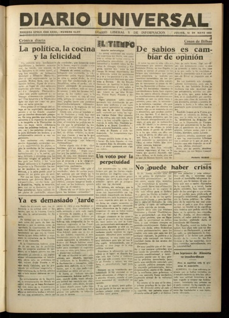 Miniatura de Diario Universal del 12 de mayo de 1932