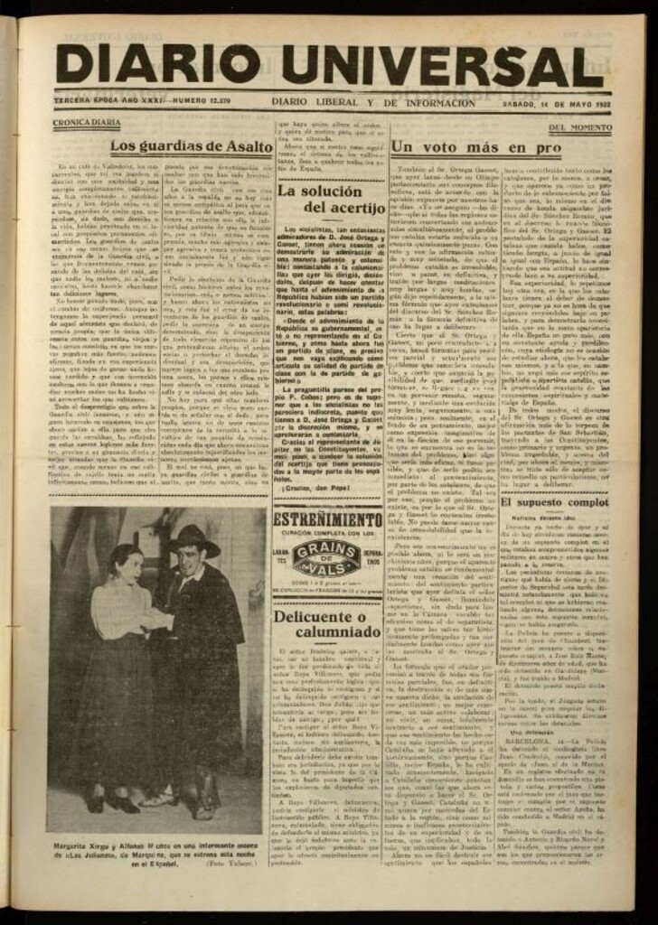 Miniatura de Diario Universal del 14 de mayo de 1932