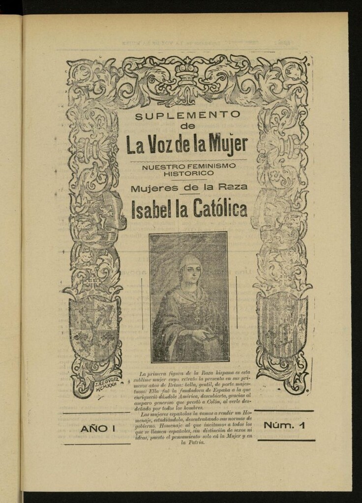 Miniatura de La Voz de la Mujer: revista mensual dedicada a la defensa de la mujer española del 30 de mayo de 1930, suplemento nº 1