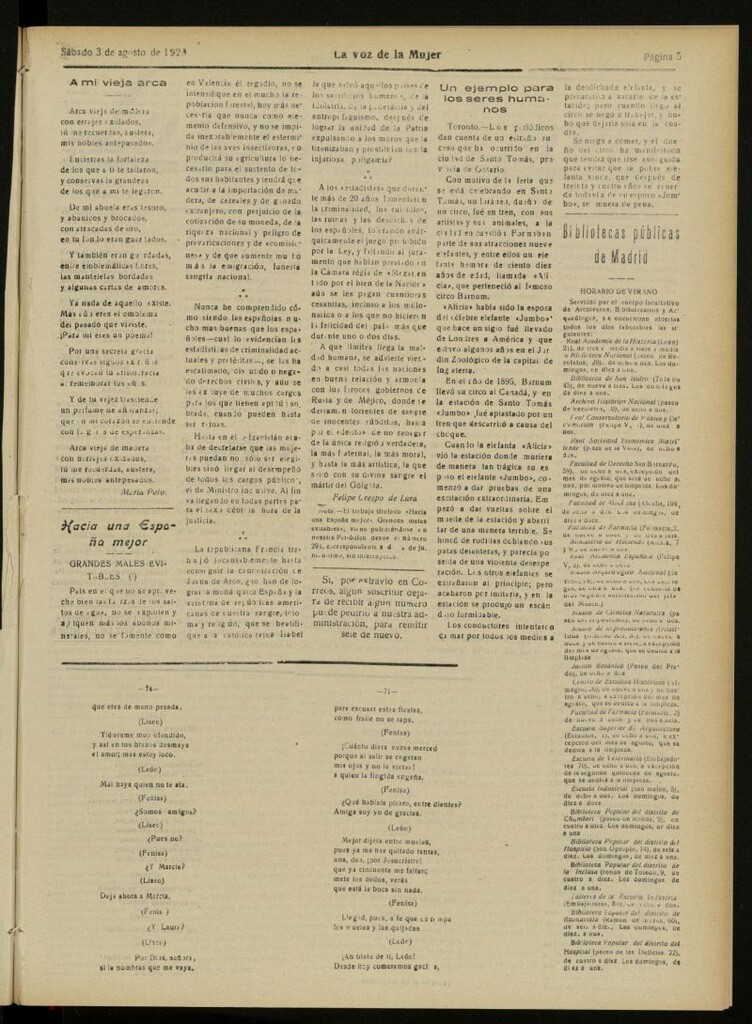 Miniatura de La Voz de la Mujer: revista mensual dedicada a la defensa de la mujer española del 3 de agosto de 1929, nº 312