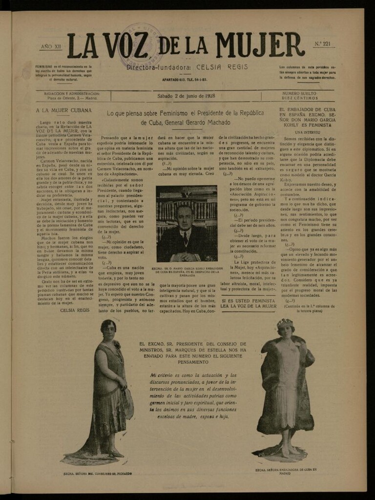 Miniatura de La Voz de la Mujer: revista mensual dedicada a la defensa de la mujer española del 2 de junio de 1928, nº 221