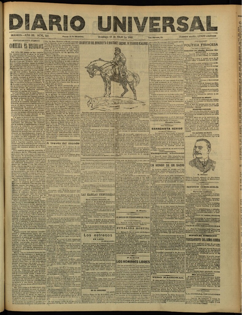 Miniatura de Diario Universal del 23 de abril de 1905, edición de tarde