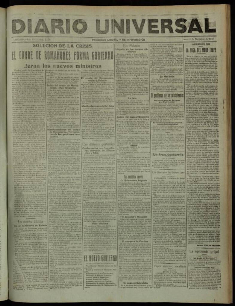 Miniatura de Diario Universal del 5 de diciembre de 1918