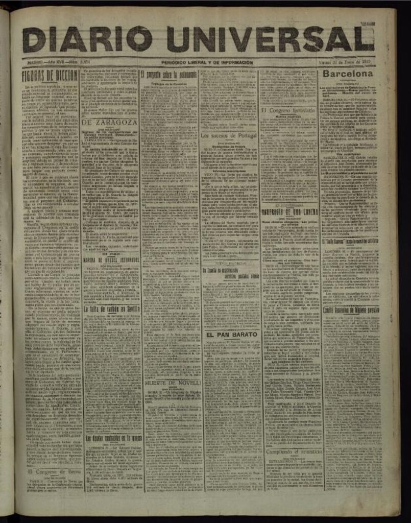 Miniatura de Diario Universal del 31 de enero de 1919