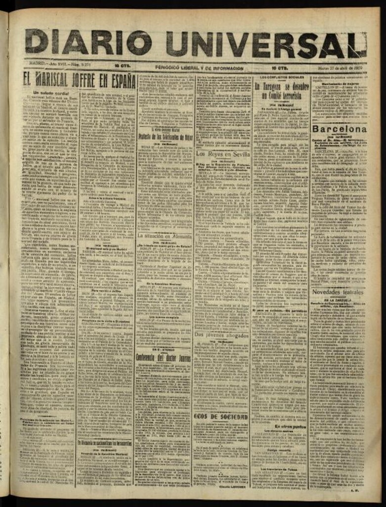 Miniatura de Diario Universal del 27 de abril de 1920