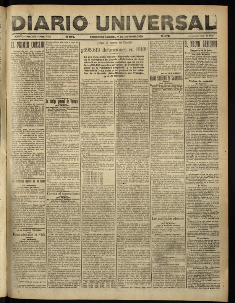 Miniatura de Diario Universal del 6 de mayo de 1920