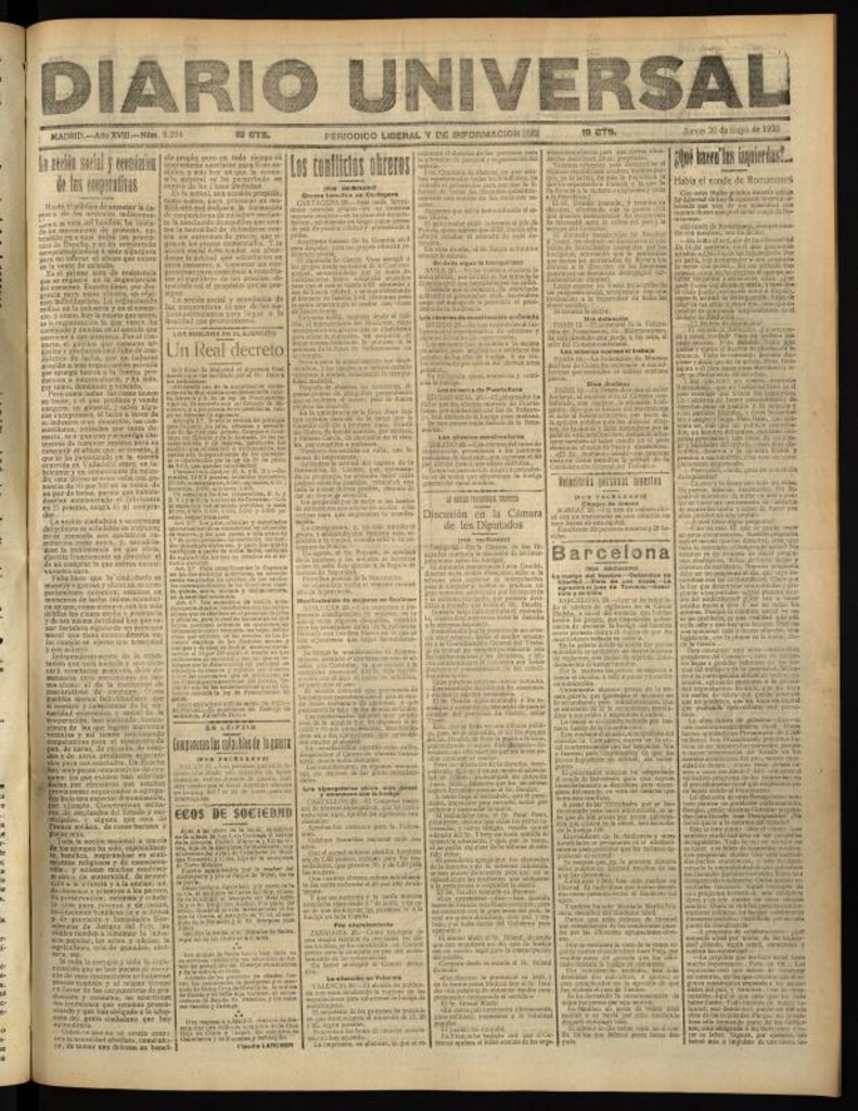 Miniatura de Diario Universal del 20 de mayo de 1920