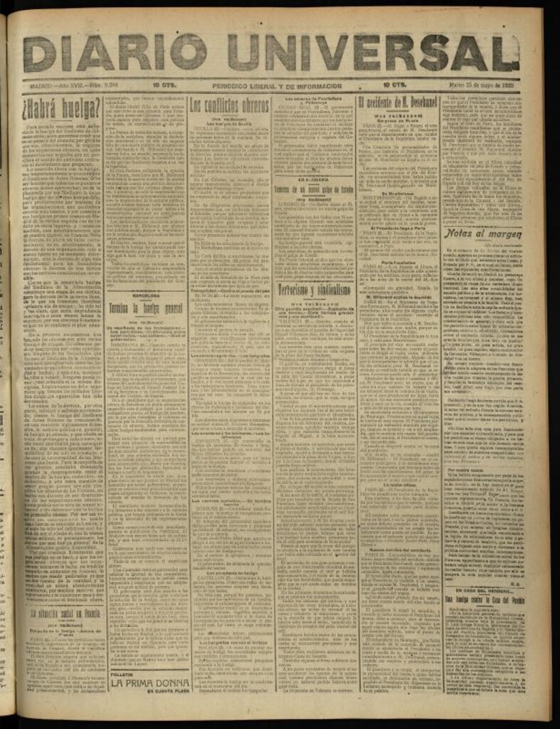 Miniatura de Diario Universal del 25 de mayo de 1920