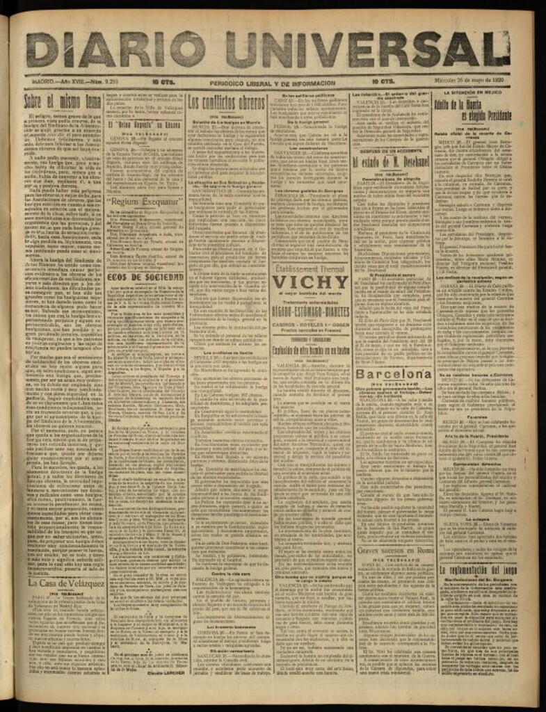 Miniatura de Diario Universal del 26 de mayo de 1920