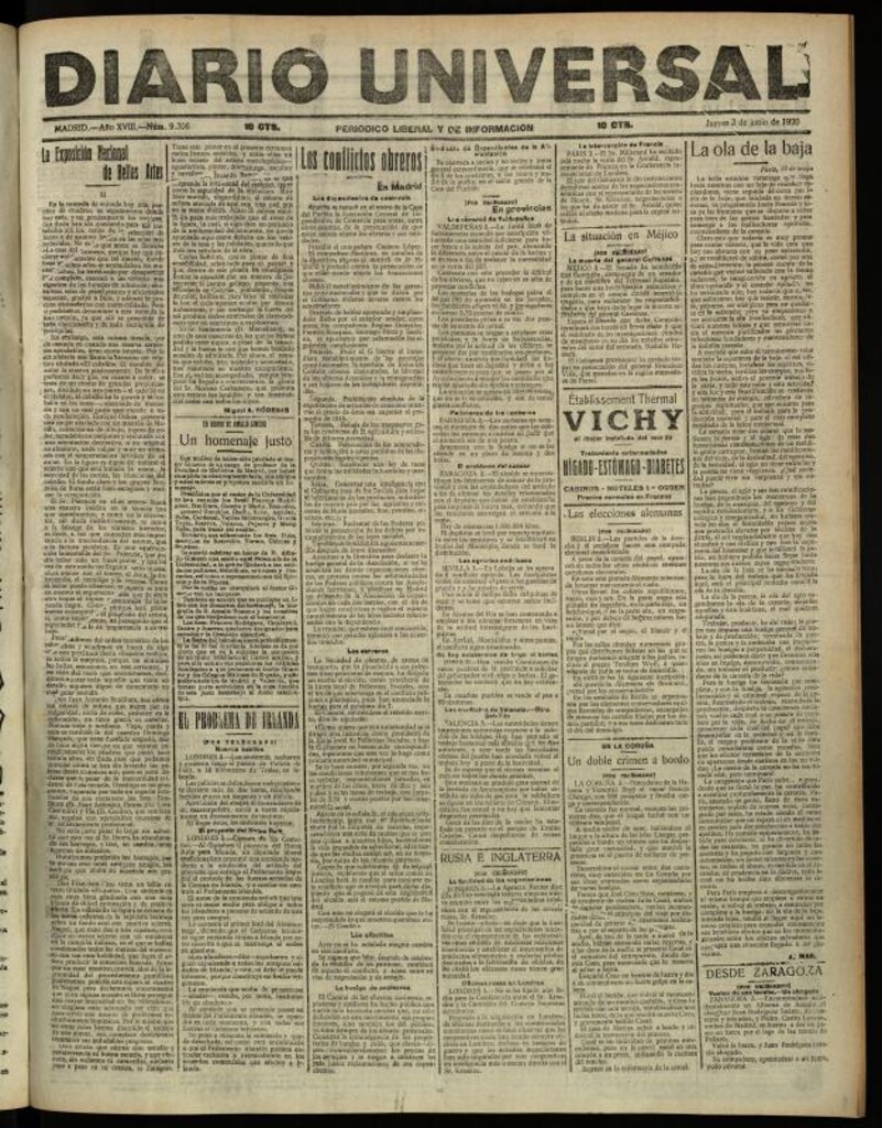 Miniatura de Diario Universal del 3 de junio de 1920