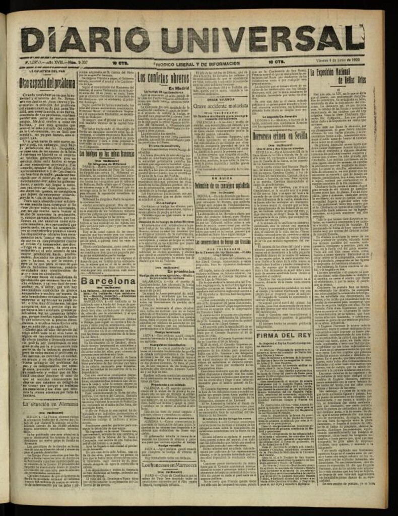 Miniatura de Diario Universal del 4 de junio de 1920
