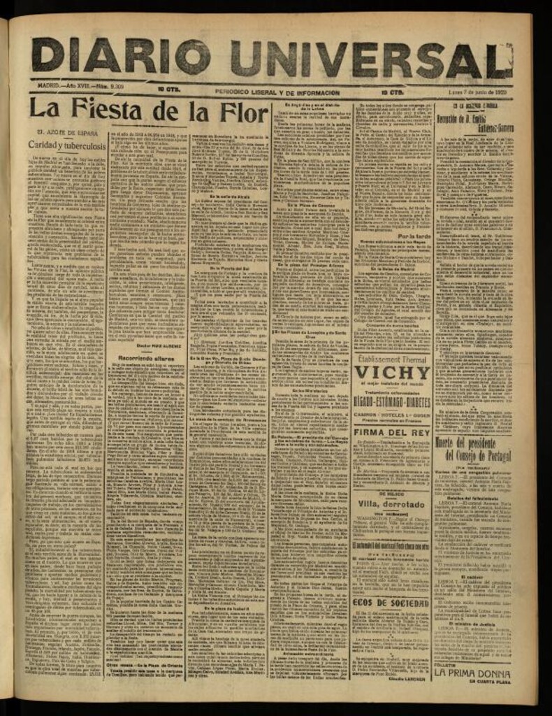 Miniatura de Diario Universal del 7 de junio de 1920