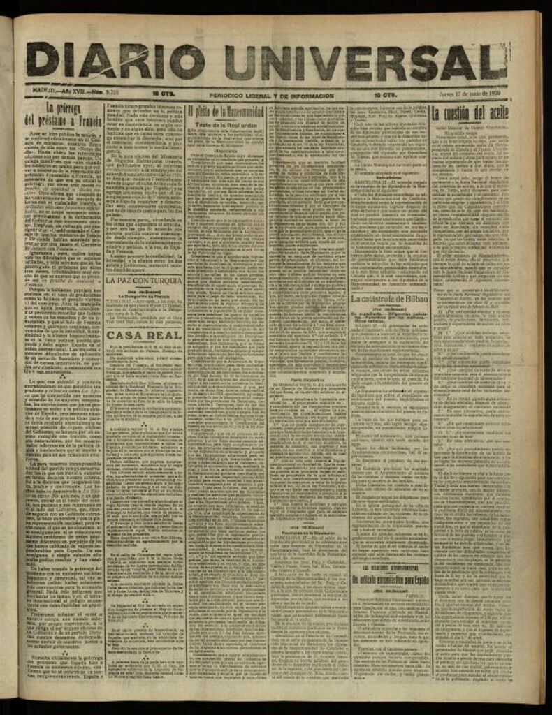 Miniatura de Diario Universal del 17 de junio de 1920
