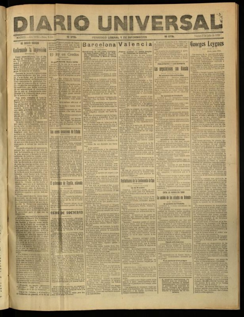 Miniatura de Diario Universal del 2 de julio de 1920