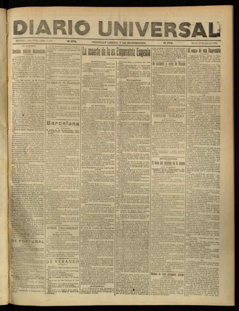 Miniatura de Diario Universal del 13 de julio de 1920