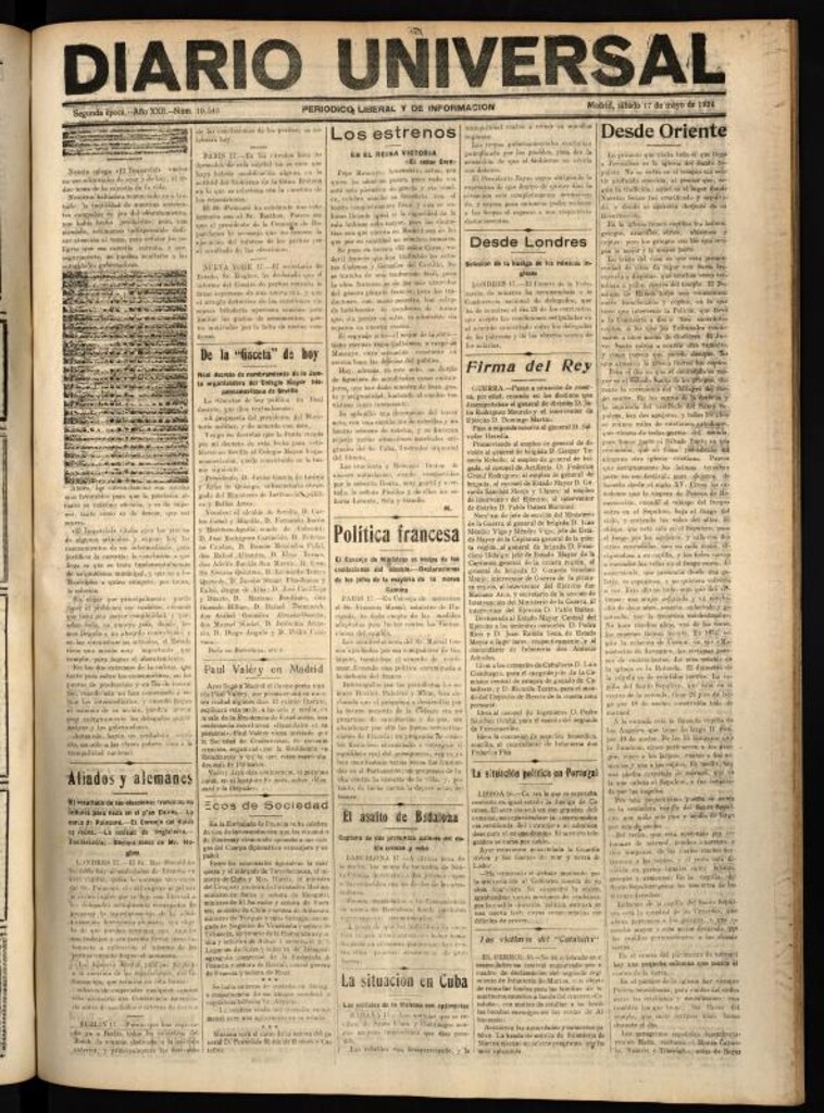 Miniatura de Diario Universal del 17 de mayo de 1924