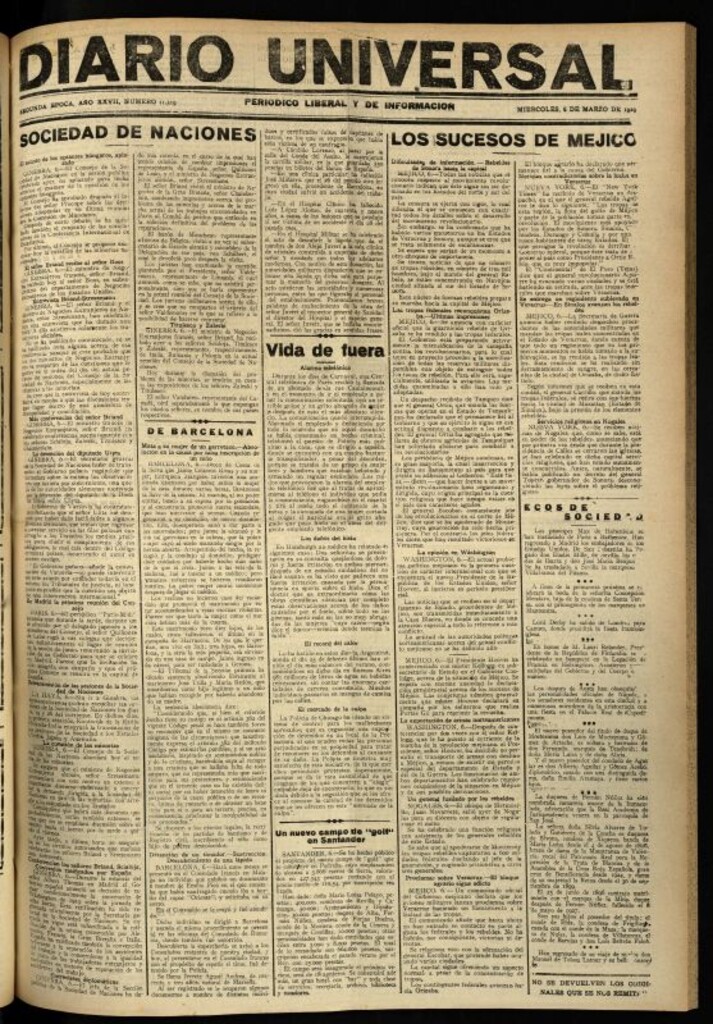 Miniatura de Diario Universal del 6 de marzo de 1929