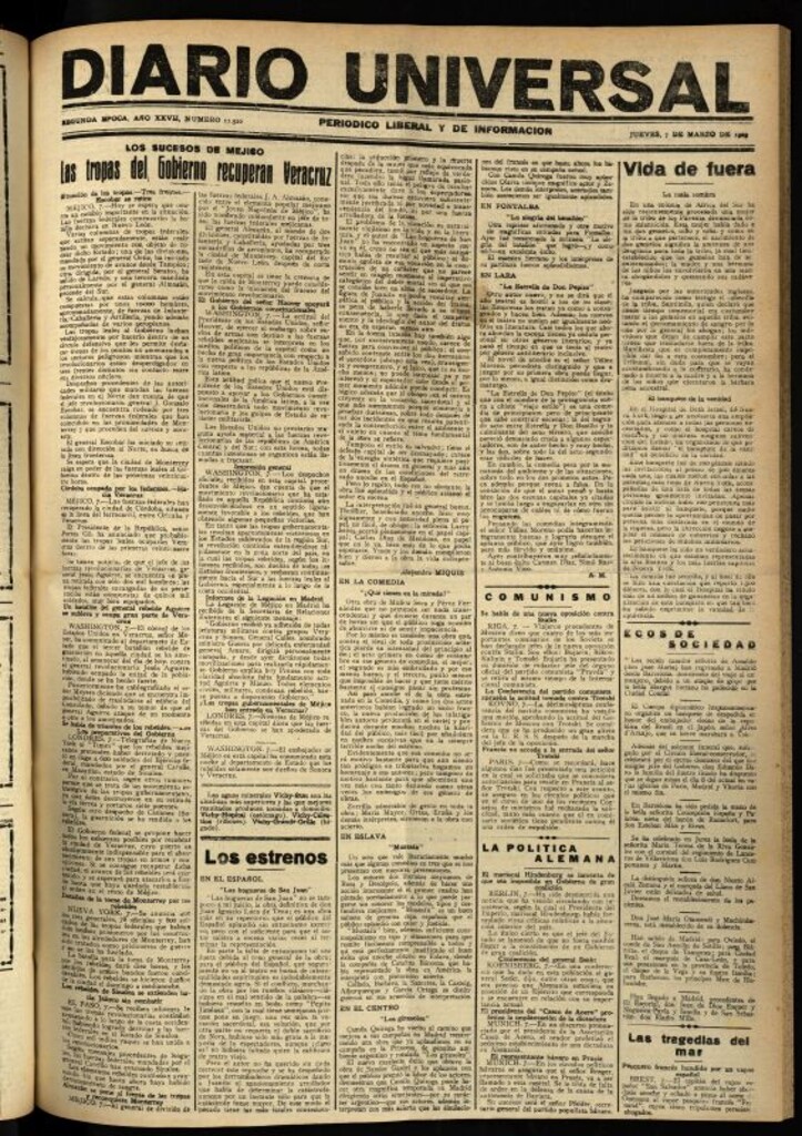 Miniatura de Diario Universal del 7 de marzo de 1929