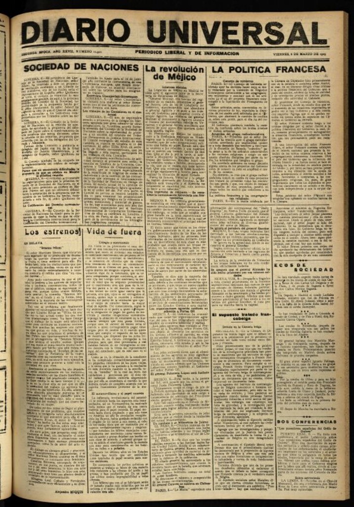 Miniatura de Diario Universal del 8 de marzo de 1929