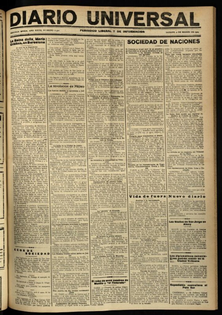 Miniatura de Diario Universal del 9 de marzo de 1929