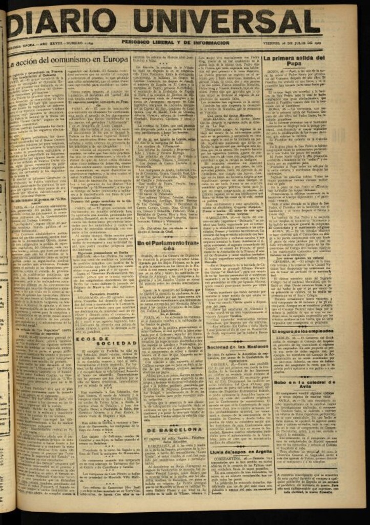 Miniatura de Diario Universal del 26 de julio de 1929