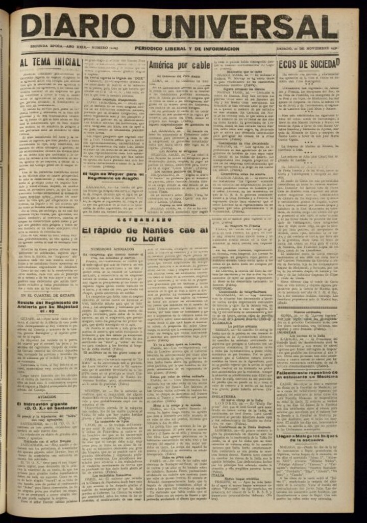 Miniatura de Diario Universal del 22 de noviembre de 1930
