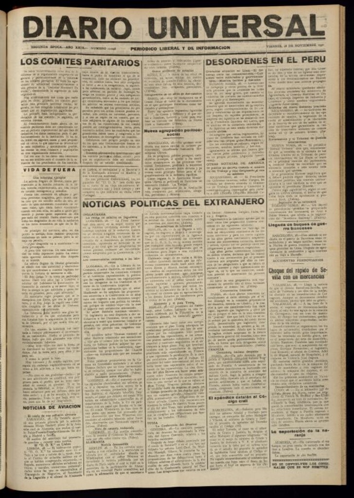 Miniatura de Diario Universal del 28 de noviembre de 1930