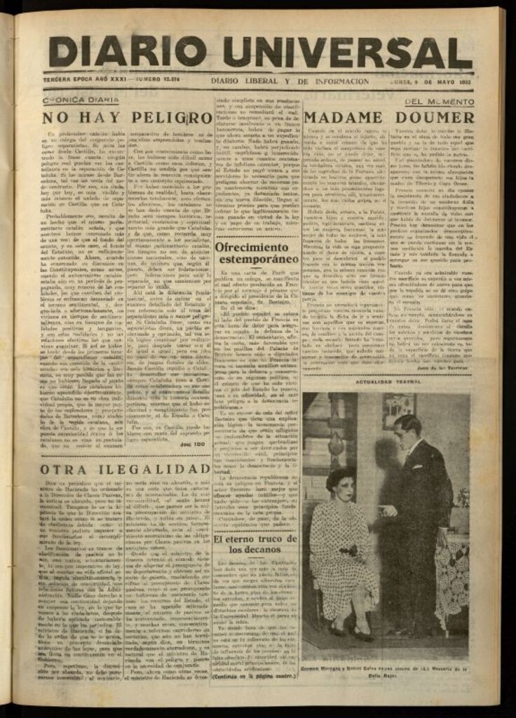 Miniatura de Diario Universal del 9 de mayo de 1932