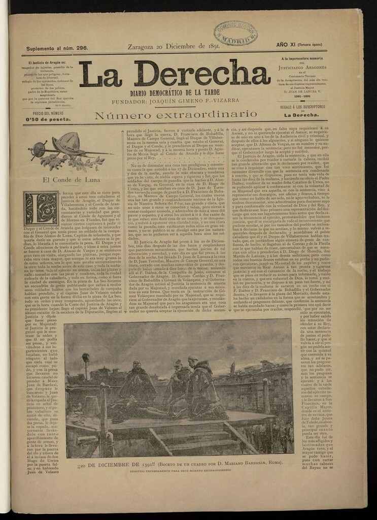 Miniatura de La Derecha: diario democrático de la tarde