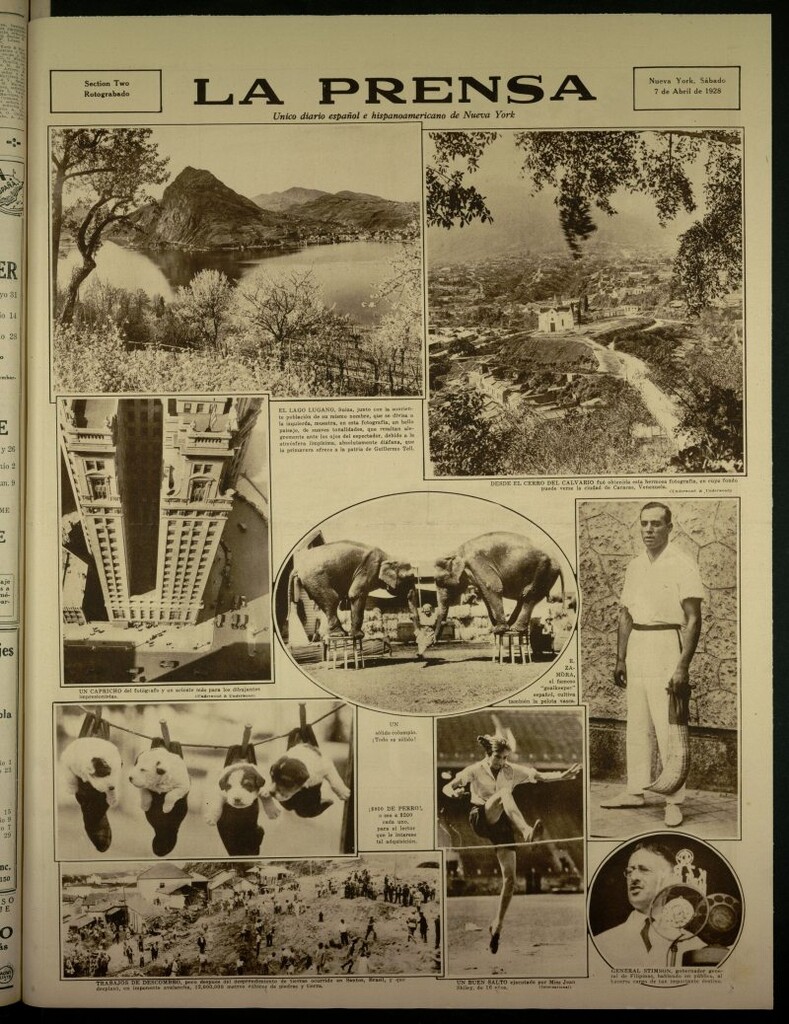 Miniatura de La Prensa: único diario español e hispano americano en Nueva York, del 7 de abril de 1928, sesión especial retrograbado