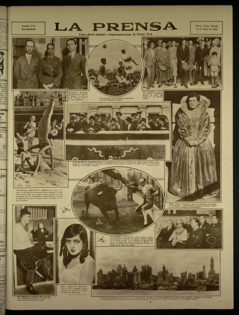 Miniatura de La Prensa: único diario español e hispano americano en Nueva York, del 14 de abril de 1928, sesión especial retrograbado