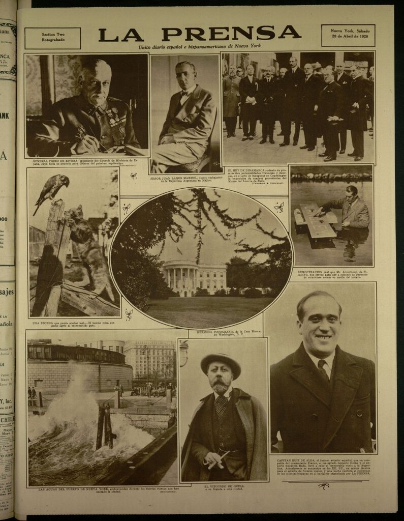 Miniatura de La Prensa: único diario español e hispano americano en Nueva York, del 28 de abril de 1928, sesión especial de retrograbado