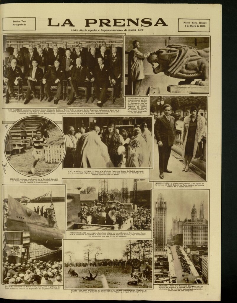 Miniatura de La Prensa: único diario español e hispano americano en Nueva York, del 5 de mayo de 1928, sesion especial de retrograbado