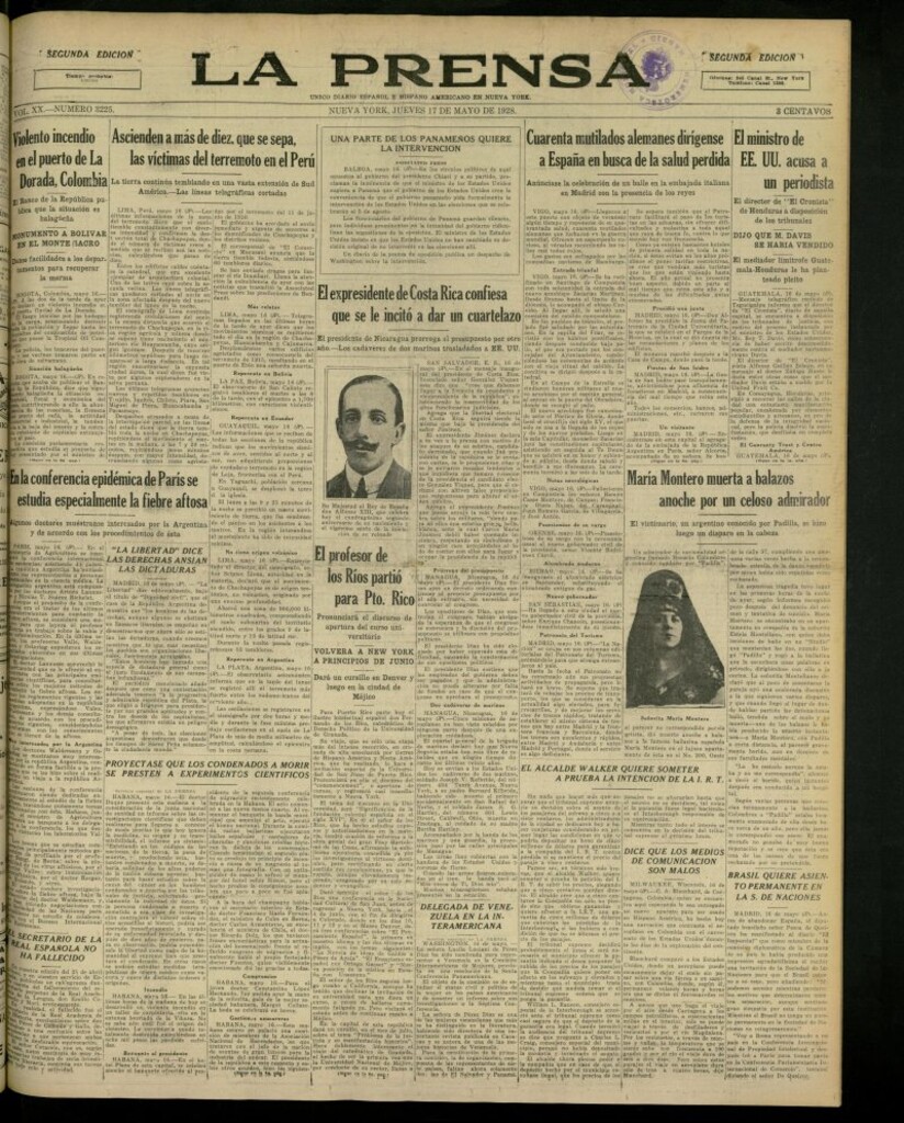 Miniatura de La Prensa: único diario español e hispano americano en Nueva York, del 17 de mayo de 1928, nº 3225