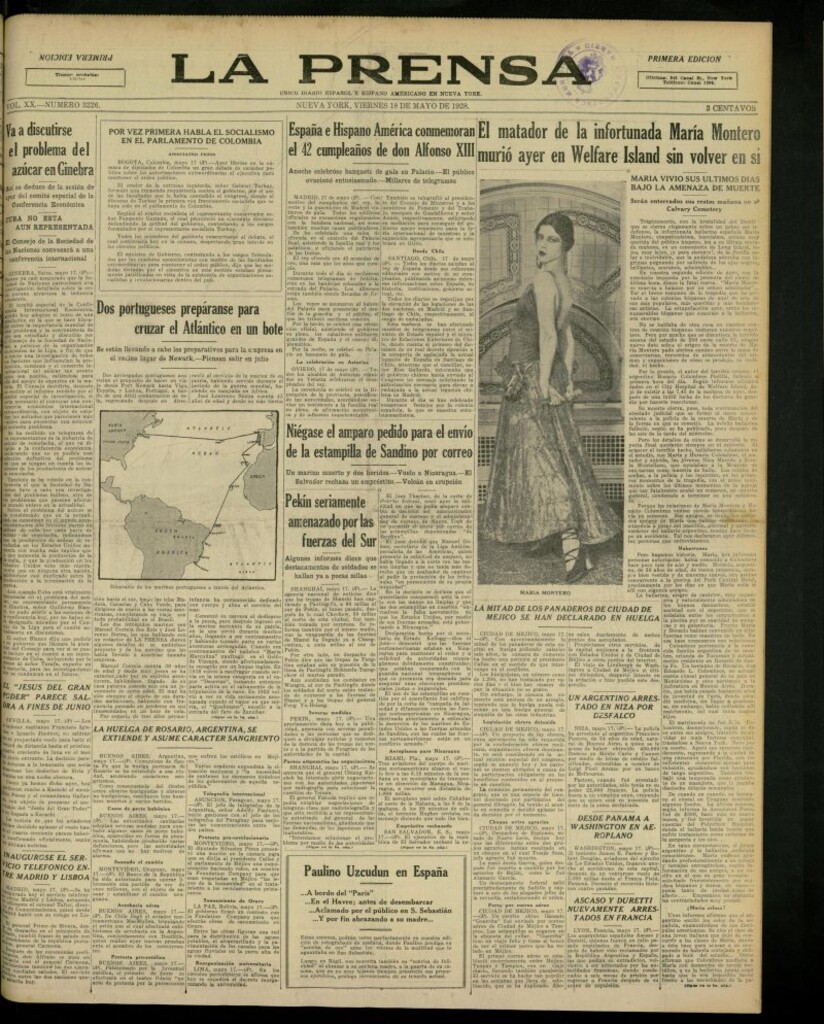 Miniatura de La Prensa: único diario español e hispano americano en Nueva York, del 18 de mayo de 1928, nº 3226