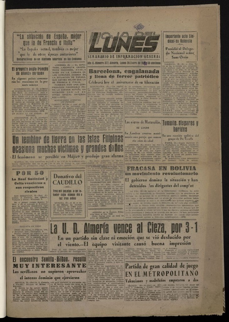 Miniatura de Hoja del Lunes (Almería. 1939)
