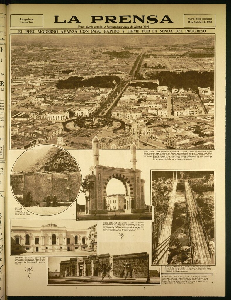 Miniatura de La Prensa: único diario español e hispano americano en Nueva York de 24 de octubre de 1928, sesión especial de retrograbado