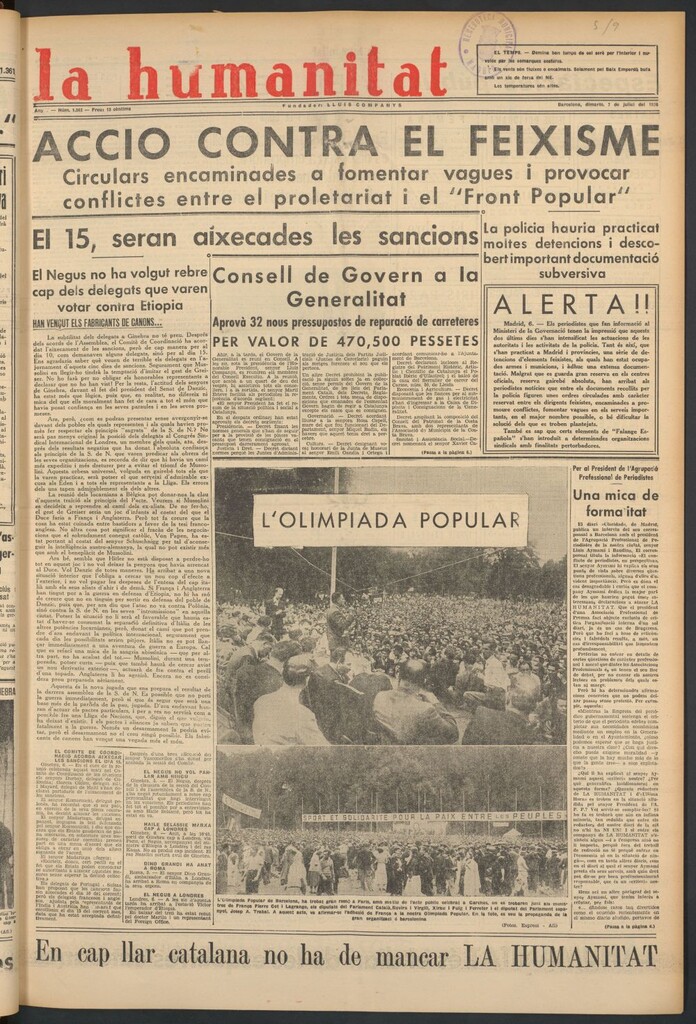 Miniatura de La Humanitat del 7 de julio de 1936