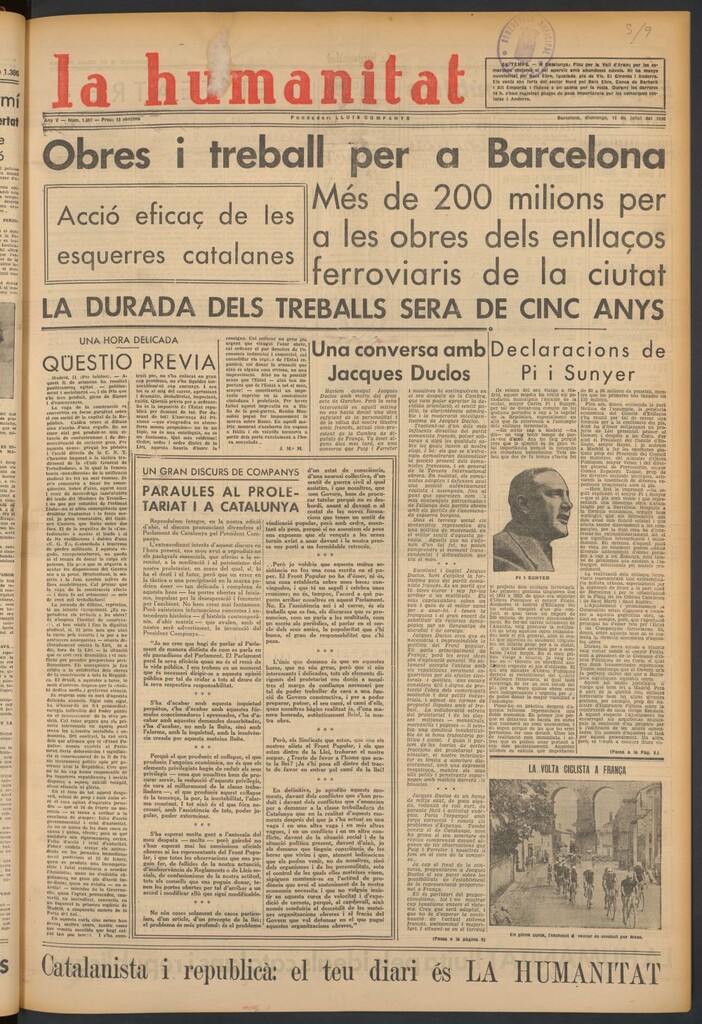 Miniatura de La Humanitat del 12 de julio de 1936