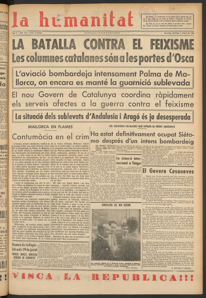 Miniatura de La Humanitat del 2 de agosto de 1936