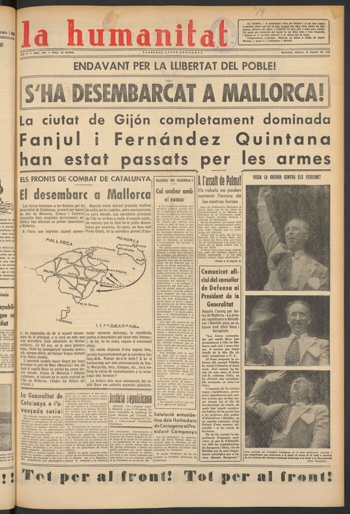 Miniatura de La Humanitat del 18 de agosto de 1936