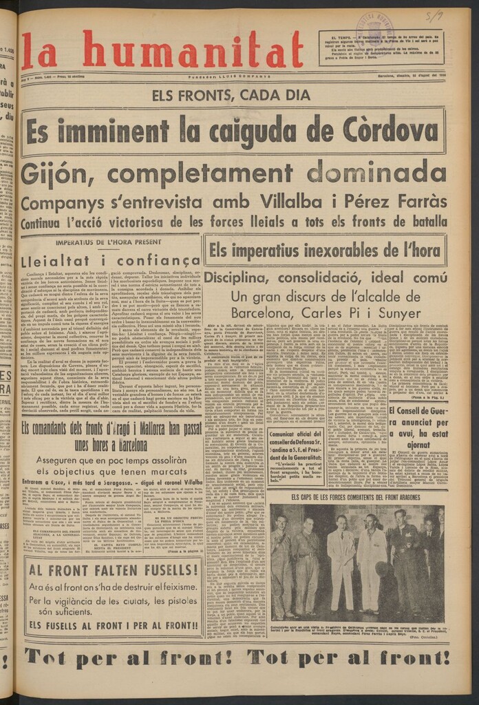 Miniatura de La Humanitat del 22 de agosto de 1936