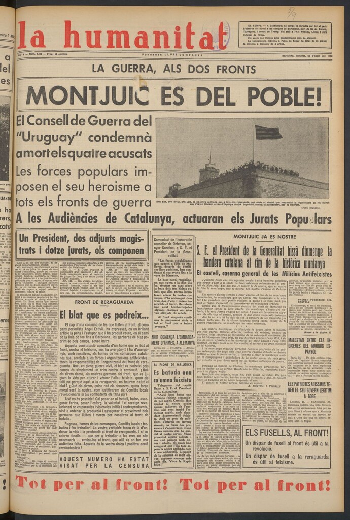 Miniatura de La Humanitat del 25 de agosto de 1936