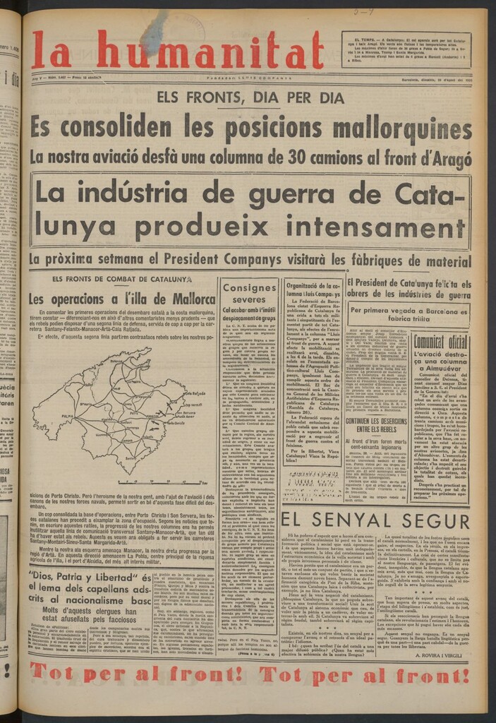 Miniatura de La Humanitat del 29 de agosto de 1936
